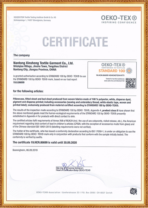 Certificado ОЕКO-TEX